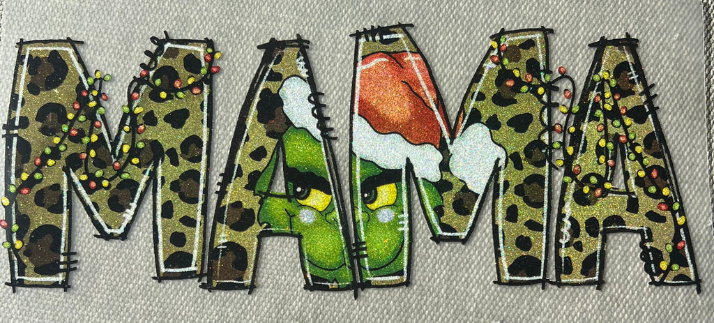 Grinchy Leopard MAMA Christmas Crewneck