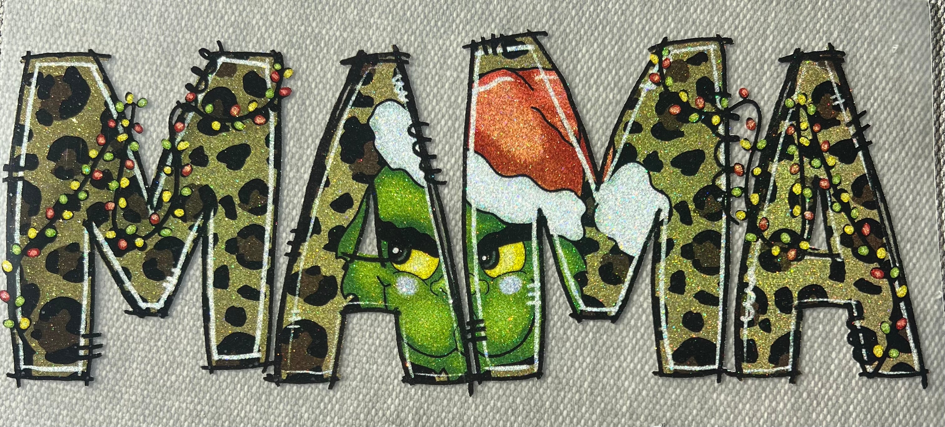 Grinchy Leopard MAMA Christmas Crewneck