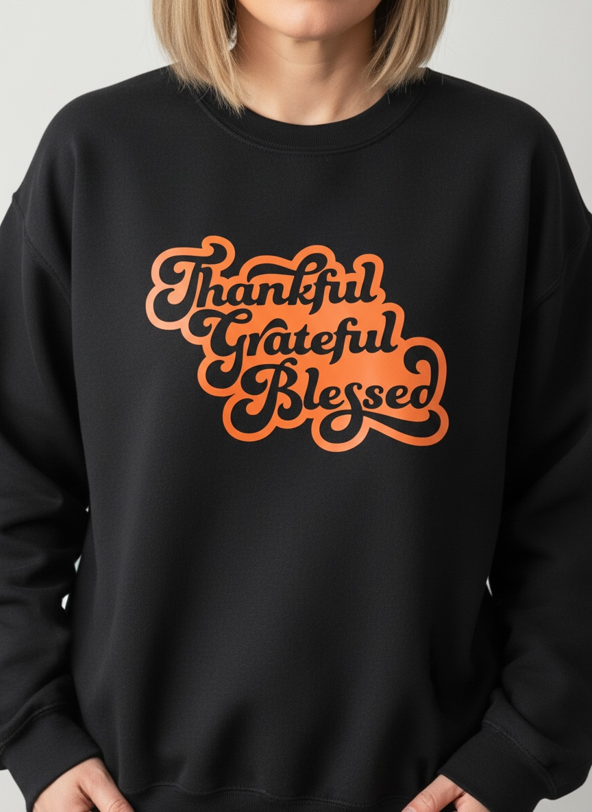 Thankful • Grateful • Blessed Crewneck Sweatshirt